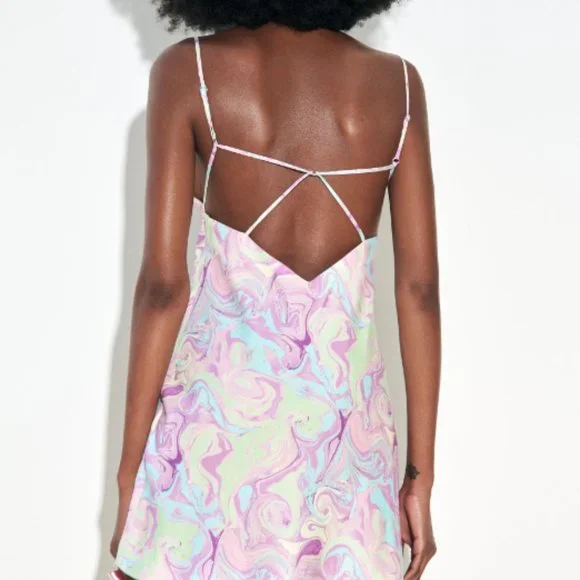 SATIN MINI DRESS - Picture 2 of 3